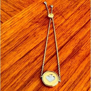 Kate Spade Bracelet Bolo Style Adjustable Iridescent Center Gold Tone